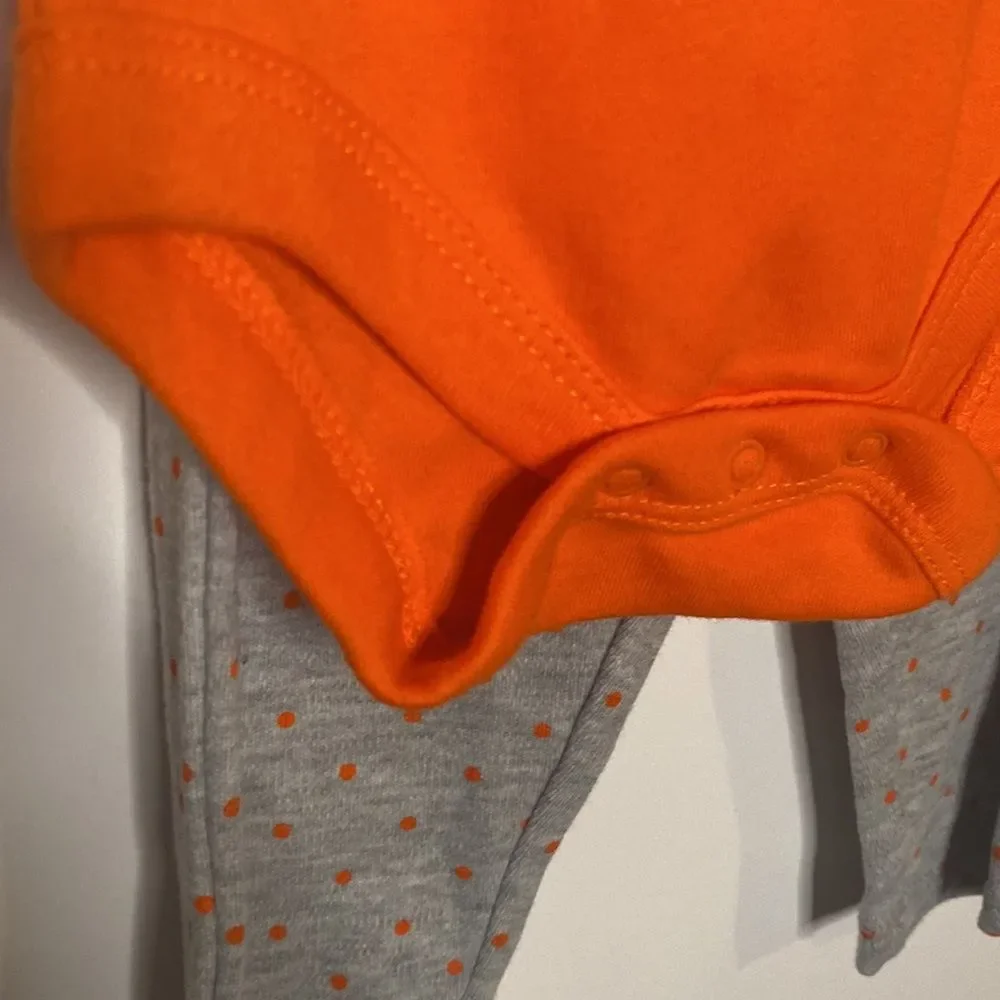 NWT baby girl 6-9 months Pumpkin Patch Halloween fall orange 2pc outfit set 6-9M